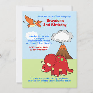 Dinosaur Tricératops Invitation d'anniversaire per