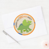 Dinosaur Triceratops Verjaardag Cupcake Topper Lab Ronde Sticker (Envelop)