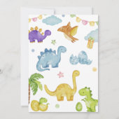 Dinosaur Trois Rex 3e Anniversaire Fête Invitation (Dos)