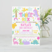 Dinosaur TROIS Rex 3e Invitation anniversaire (Debout devant)