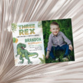 Dinosaur Trois Rex 3e Invitation d'anniversaire