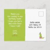 Dinosaur Tutu Bedankt Opmerking Kaart Ballerina Di (Achterkant)