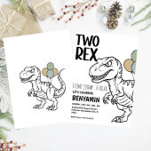 Dinosaur Two rex Boy 2st Birthday Party Invit Kaart