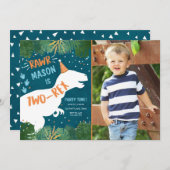 Dinosaur Two-Rex T-Rex RAWR 2e verjaardag Kaart (Voorkant / Achterkant)