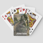 Dinosaur Tyrannosaurus Gorilla Fantasy Scene Pokerkaarten (Achterkant)
