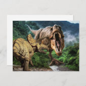 Dinosaur Tyrannosaurus Tricératops Attaque Carte p (Devant / Derrière)