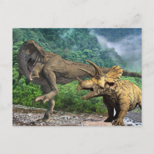 Dinosaur Tyrannosaurus Triceratops Briefkaart