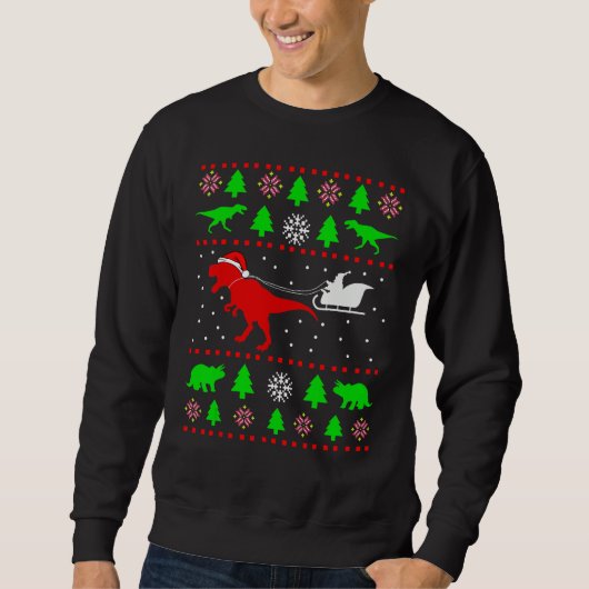 Dinosaur Ugly Christmas Sweater  for adults kids 1 (Voorkant)