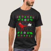 Dinosaur Ugly Christmas voor Volwassenen Kinder T-shirt (Voorkant)