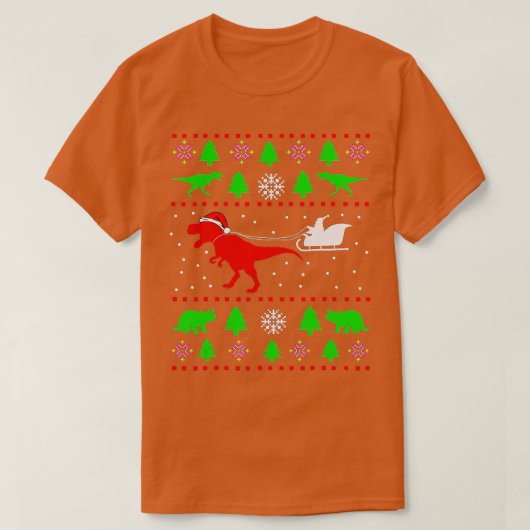 Dinosaur Ugly KerstSweater Toddler Kinder Boy X T-shirt (Design voorkant)