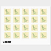 Dinosaur uit liefde vierkante sticker (Vel)