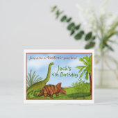 Dinosaur Uitnodiging Briefkaart (Staand voorkant)