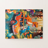 Dinosaur Vacation Trouble 30 Large Pieces on a  Legpuzzel (Horizontaal)