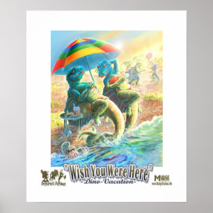 Dinosaur Vacation Wwou dat je hier was Poster