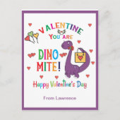 Dinosaur Valentijn U bent Dino-mite Classroom Briefkaart (Voorkant)