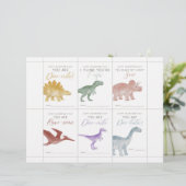 Dinosaur Valentine Cards for Kids Briefhoofd (Staand voorkant)