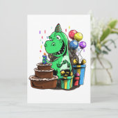 Dinosaur Verjaardag - 3 Jaar Kaart (Staand voorkant)