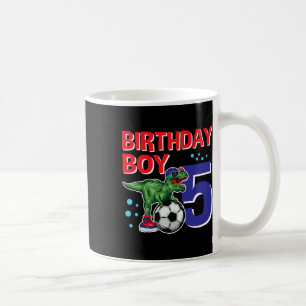 Dinosaur Verjaardag Jongen 5 Jaar Oude Dino Voetba Koffiemok