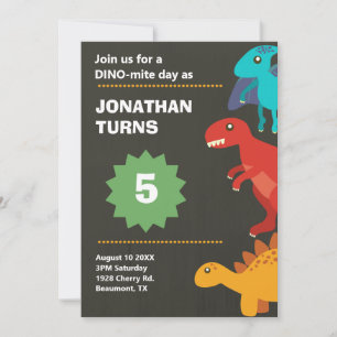Dinosaur verjaardagsfeest kaart