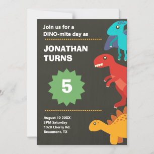Dinosaur verjaardagsfeest magnetische uitnodiging