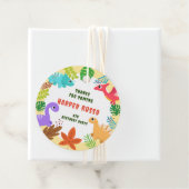 Dinosaur-verjaardagsfeest thema bedankjes labels (In situ)