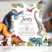 Dinosaur Verjaardagsfeest Uitnodiging Sjabloon, Di