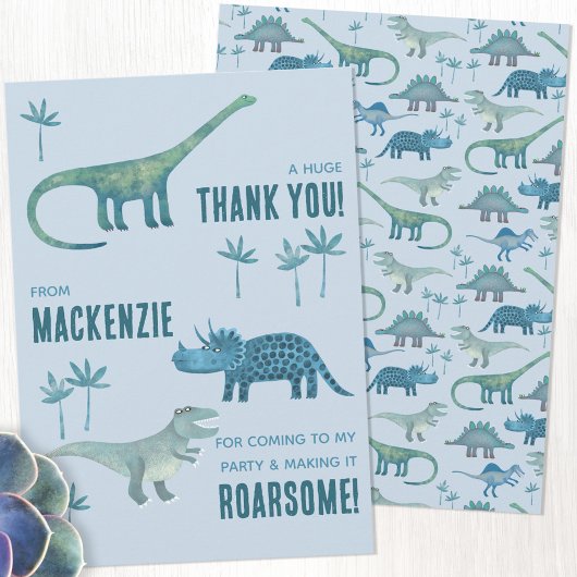 Dinosaur Verjaardagsfeestje Bedankt