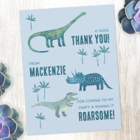 Dinosaur Verjaardagsfeestje Bedankt