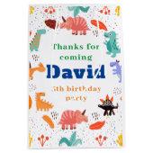 Dinosaur-verjaardagsfeestje, papier medium cadeauzakje (Voorkant)