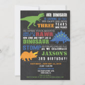 Dinosaur-verjaardagsuitnodiging chalkboard kaart (Voorkant)