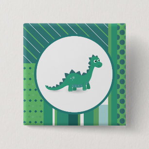 Dinosaur vierkant pinback-knop vierkante button 5,1 cm