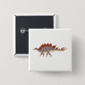 Dinosaur Vierkante Button 5,1 Cm (Voorkant /achterkant)