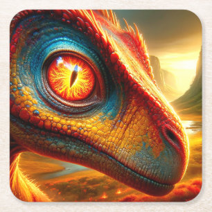 Dinosaur Vierkante Kartonnen Onderzetter