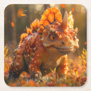 Dinosaur Vierkante Kartonnen Onderzetter