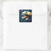 Dinosaur Vierkante Sticker (Tas)