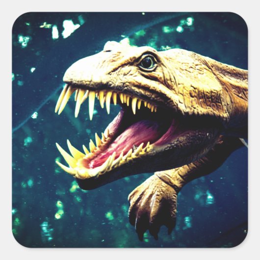 Dinosaur Vierkante Sticker (Voorkant)