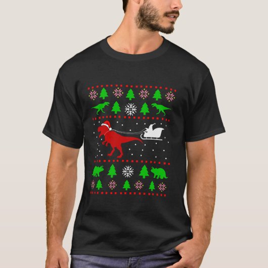 Dinosaur Vilain Sweat de Noël pour adultes enfants (Devant)