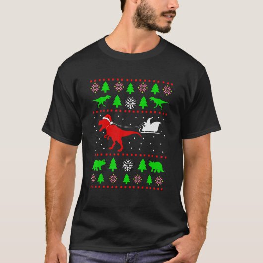 Dinosaur Vilain Sweat de Noël pour adultes enfants (Devant)