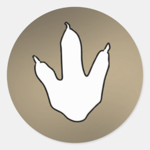 Dinosaur-voetafdruk Ronde Sticker