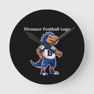 Dinosaur Voetbal Logo – Kinderen Voetbal Mascotte Ronde Klok
