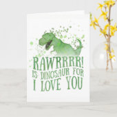 Dinosaur voor "Ik hou van jou" Kaart (Gele Bloem)
