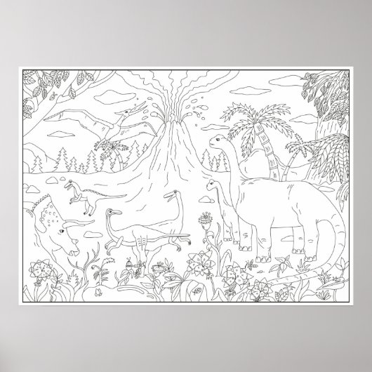 Dinosaur voor kleurstoffen poster (Voorkant)