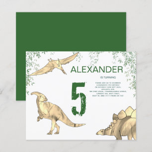 Dinosaur waterverf Birthday Party budget groen