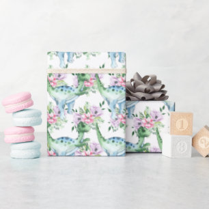 Dinosaur waterverf cartoon jongens meisjes  cadeaupapier