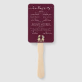 Dinosaur Wedding Ceremony Burgundy Wine Cream Handwaaier (Achterkant)