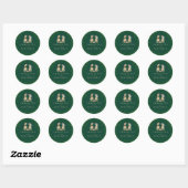 Dinosaur Wedding Green Custom Ronde Sticker (Vel)