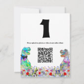 Dinosaur Wedding Kleurrijke Wildflower QR-code (Achterkant)