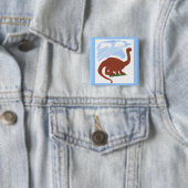 Dinosaur Whimsical Cartoon Art Vierkante Button 5,1 Cm (In situ)