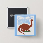 Dinosaur Whimsical Cartoon Art Vierkante Button 5,1 Cm (Voorkant /achterkant)