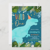 Dinosaur Wild One Birthday Boy Dinosaur Birthday Kaart (Voorkant)